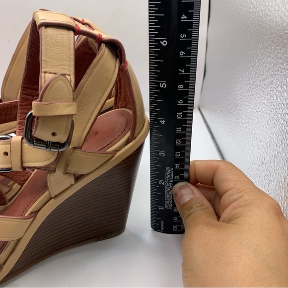 Coach Dawn Open Toe Leather Wedge Sandal size 7B - Picture 7 of 11